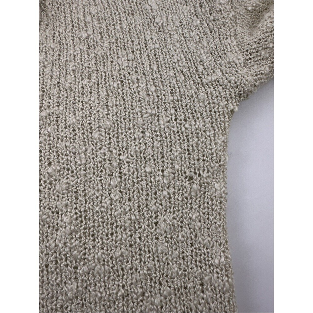 Mia Joy Cowl Neck Sweater Tunic Lightweight Open Knit Pullover Tan Womens Large - Picture 9 of 12